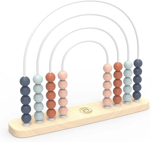 Speedy Monkey SP1011 Roller Abacus Toy Regenbogen-Abakus 31,8x6,9x24,6cm bunt, Holz Spielzeug für Kinder, Liebevolle Details-tolle Geschenkidee, Mehrfarbig/Meereswellen (Ocean Tides) von Speedy Monkey