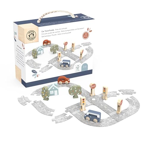 Speedy Monkey SP1026 Set Autospur Puzzle inklusive Zwei Autos Verpackung 22x7,5x17cm bunt, Holz Spielzeug für Kinder, Liebevolle Details-tolle Geschenkidee Speedy Monkey SP1026 Set Autospur Puzzle inklusive Zwei Autos Verpackung 22x7,5x17cm bunt, Holz Spielzeug für Kinder, Liebevolle Details-tolle Geschenkidee von Speedy Monkey