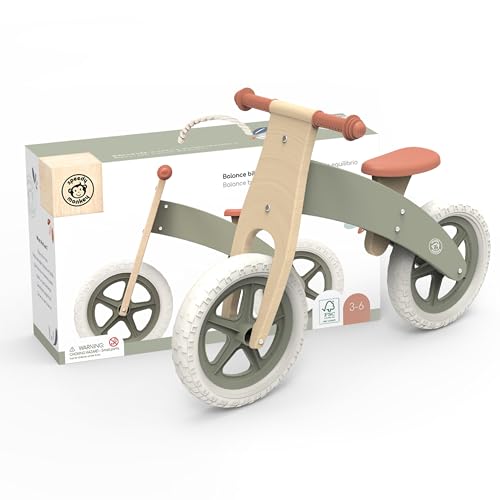 Speedy Monkey SP7001 Laufrad 83,7x36x53,5cm grün, Holz Spielzeug für Kinder, Liebevolle Details-tolle Geschenkidee von Speedy Monkey