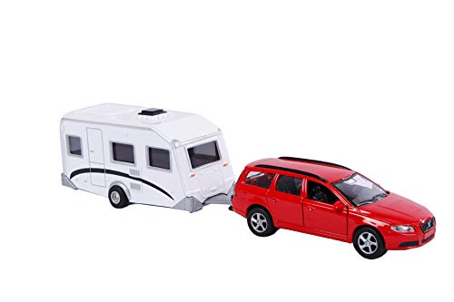 Kids Globe Volvo V70 With Caravan, M, Weiß von Speelgoed