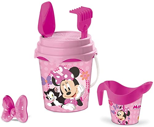 Mondo Toys - BUCKET SET + WATER CAN MINNIE - Sandeimer Set ø17 cm mit Giesser - 6-Teiliges Strandspielzeug Set für Kinder ab 3 Jahren, Strandset - 18833 von Mondo