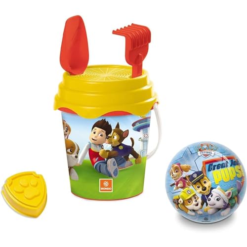 Mondo Toys - BUCKET SET + WATER CAN PAW PATROL - Sandeimer Set ø17 cm mit Giesser - 6-Teiliges Strandspielzeug Set für Kinder ab 3 Jahren, Strandset - 28243 von Mondo