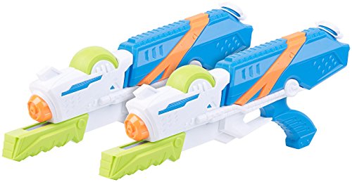 Speeron Spritzpistole Kinder: 2er-Set XL-Kinder-Wasserpistolen mit extra-großem Wassertank, 850 ml (Spielzeug-Pistole, Wasserspritzpistolen Garten, Wasserspritz) von Speeron