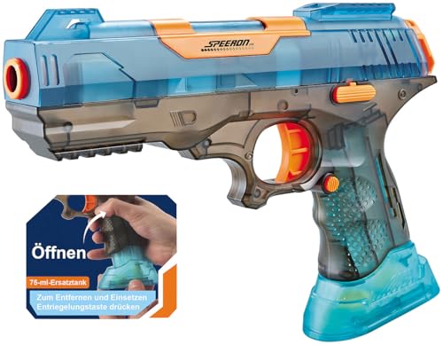 Speeron Kinder-Wasserpistole: Akku-Wasserpistole mit großem Wassertank 500 ml und Ersatztank 75 ml (Akku Spielzeug, Outdoor, Pool) Speeron Kinder-Wasserpistole: Akku-Wasserpistole mit großem Wassertank 500 ml und Ersatztank 75 ml (Akku Spielzeug, Outdoor, Pool) von Speeron