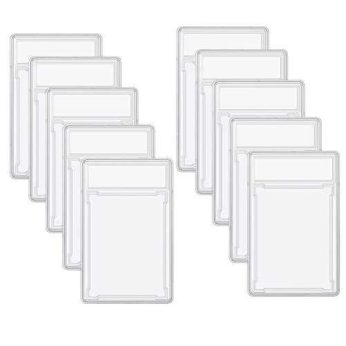 Speesy 10 StüCke Sammelkarten SchutzhüLle Aus Acryl, Klar, Abgestufter Kartenhalter mit Etikettenposition, HartkartenhüLlen von Speesy
