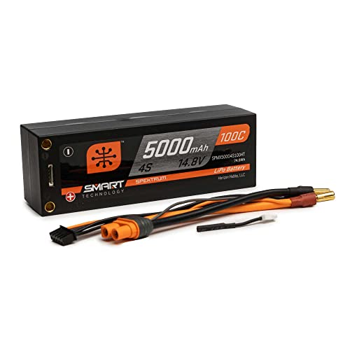 Spektrum 14.8V 5000mAh 4S 100C Smart Race Hardcase LiPo-Akku: Röhren, 5mm, SPMX50004S100HT von Spektrum