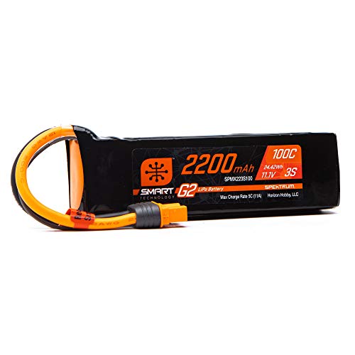 Spektrum SPMX223S100 2200mAh 3S 11.1V Smart G2 LiPo 100C IC3, Multi von Spektrum