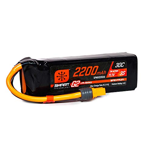 Spektrum SPMX223S30 2200mAh 3S 11.1V Smart G2 LiPo 30C IC3, Grey/Silver von Spektrum