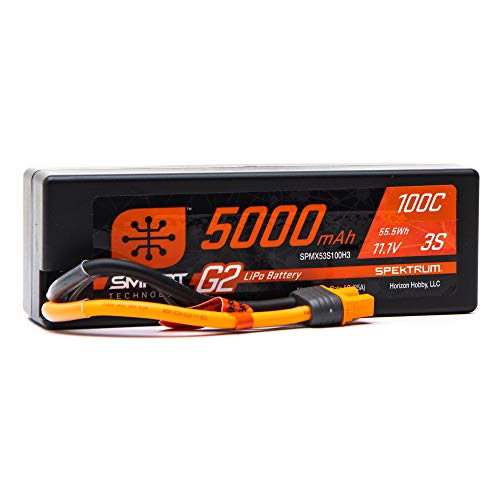 Spektrum SPMX53S100H3 5000mAh 3S 11.1V Smart G2 Hard Case LiPo 100C IC3, Multi von Spektrum