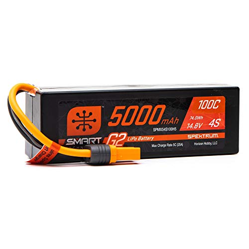 Spektrum SPMX54S100H5 5000mAh 4S 14.8V Smart G2 LiPo 100C IC5, Multi von Spektrum