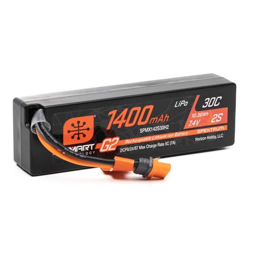 Spektrum Smart 1400mAh 2S 7.4V Smart G2 30C LiPo; IC2 Connector, SPMX142S30H2 von Spektrum