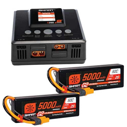 Spektrum Smart Powerstage 4S Surface Bundle: (2) G2 5000mAh 2S LiPo IC5 & S250 Charger EU von Spektrum