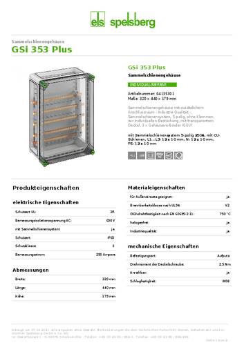 Spelsberg 04135301 GSi 353 Plus Verteilerschrank Aufputz Inhalt 1St. von Spelsberg