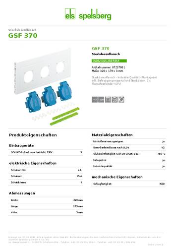 Spelsberg 07237001 Flansch Kunststoff 1St. von Spelsberg