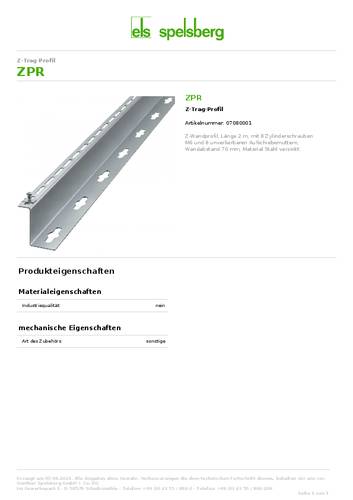 Spelsberg ZPR Tragprofil 1St. von Spelsberg