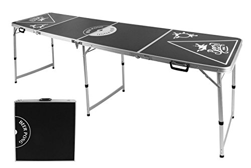 Spetebo Stabiler Alu Bier Pong Tisch - höhenverstellbar + Tragegriff - Beer Pong Table Klapptisch von Spetebo