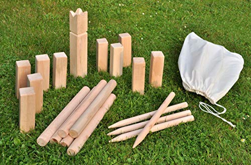 Wurfspiel Nordmann - Holz Garten Spielzeug Geschicklichkeitsspiel Outdoor Spiel Kubb Schach von Spetebo