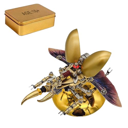 Spicyfy 3D Metall Puzzle Insekt, 2 Std. Herkuleskäfer DIY Montage 3D Mecrob Modell Steampunk Bausatz mit Werkzeug, Schreibtisch-Dekoration Geschenk für Kinder Erwachsene von Spicyfy