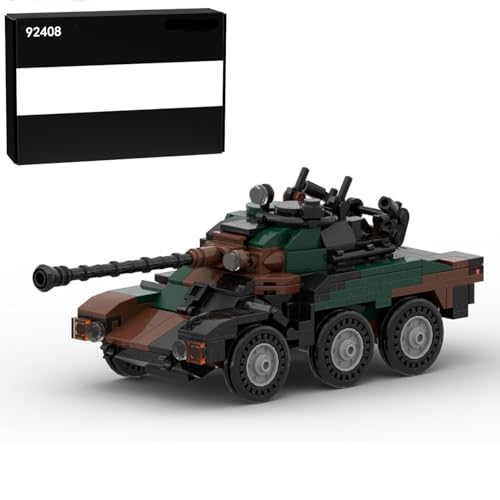 Spicyfy Technik Militär LKW Bausteine, 433 Teile Klemmbausteine ERC90 Sagaie Schützenpanzer Modell Truck Spielzeug Set für Kinder Erwachsene, MOC-144601-92408 von Spicyfy