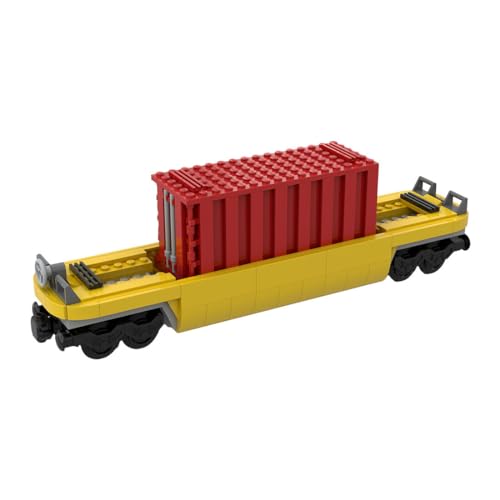 Spicyfy Technik Zug Eisenbahn Bausteine Set, 346 Teile MOC TTX 20-Zoll-Container-LKW Zug Modellbausatz, Klemmbausteine Geschenk für Kinder und Erwachsene, MOC-159041 von Spicyfy