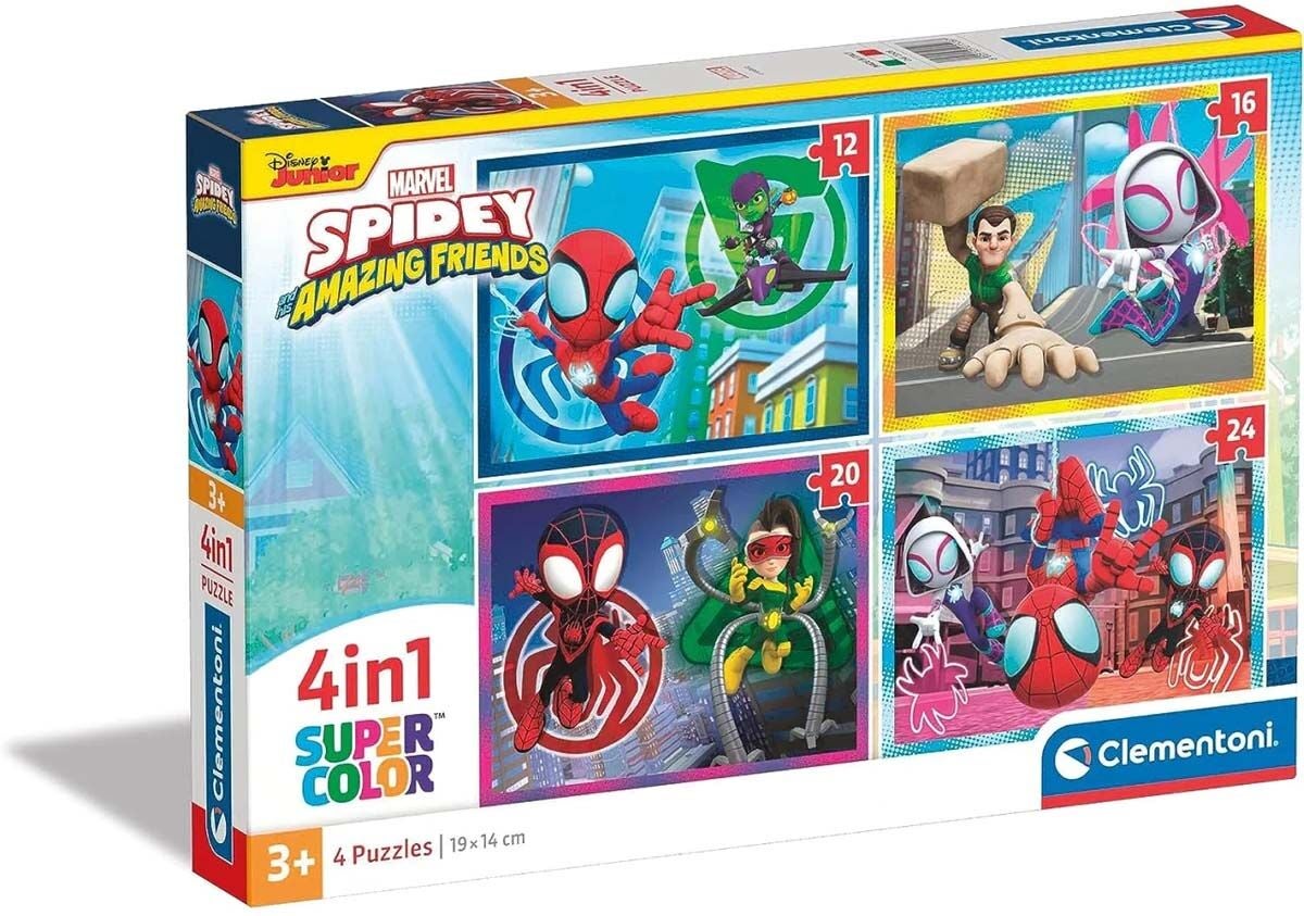 Clementoni Spidey and His Amazing Friends Super Color Puzzles 4-in-1 von Spidey And His Amazing Friends