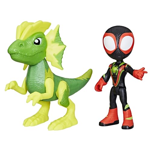 Marvel Spidey und Seine Super-Freunde Dino-Webs, Miles „Spin“ Morales & Marvels Electrosaurus Action-Figuren von Spidey and his Amazing Friends