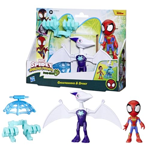 Marvel Spidey und Seine Super-Freunde Dino-Webs Ghostasaurus & Spidey, Spider-Man Action-Figuren von Spidey and his Amazing Friends