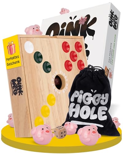 Spielario® OINK und Weg | Schweinchen Spiel | das lustige Familienspiel für zwischendurch | Pig Hole | mehr Spannung durch taktisches Würfeln | das Schweinchenspiel als Geschenk von Spielario