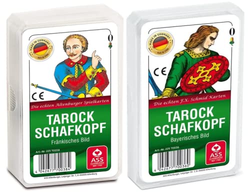 Spielkartenfabrik Altenburg 2er Set aus Tarock Schafkopf Fränkisches Bild und Tarock Schafkopf Bayerisches Bild Kartenspiel im Kunststoffetui von Spielkartenfabrik Altenburg