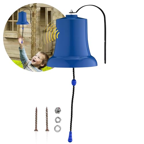 Spielturmking® Schiffsglocke Felix - Wetterfestes Spielturm Zubehör - Mit echtem Geräusch Dank Metallglocke, Glocke für Spielturm, Stabile Metallhalterung, Spielturm Glocke, Spielplatz Outdoor (Blau) von Spielturmking