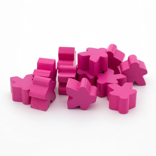 Spieltz 100 Spielfiguren für Brettspiele aus Holz, 16x16x10 mm, Brettspiel-Zubehör, Made in Germany (Rosa/Pink, 100 Stück) von Spieltz