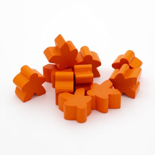 Spieltz 100 orange Spielfiguren - Made in Germany - für Brettspiele aus Holz, 16x16x10 mm, Brettspiel-Zubehör (Orange, 100 Stück) von Spieltz