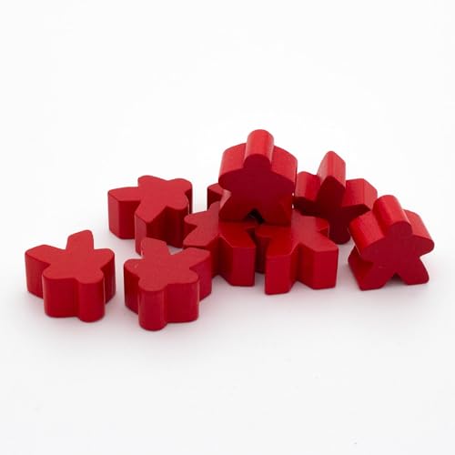 Spieltz 100 rote Spielfiguren für Brettspiele aus Holz, 16x16x10 mm, Brettspiel-Zubehör, Made in Germany (Rot, 100 Stück) von Spieltz