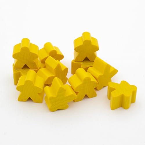 Spieltz 50 kleine Spielfiguren für Brettspiele aus Holz, 16x16x10 mm, gelb. Spielmaterial, Made in Germany (Gelb, 50) von Spieltz