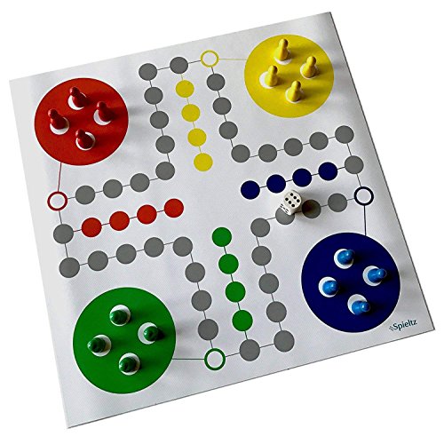 Spieltz 51811: Ludo Reisespiel/Reise-Ludo - Rollbares Spiel, Spielplan auf LKW-Plane, abwaschbar und robust von Spieltz