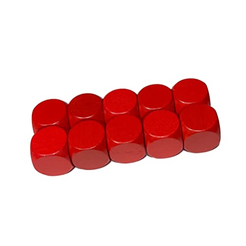 Spieltz Blanko Würfel XL aus Holz für Brettspiele, extra groß (20 mm), viele Farben. Für Senioren, kleine Kinder und XL-Spiele (Rot, 10 Würfel) von Spieltz