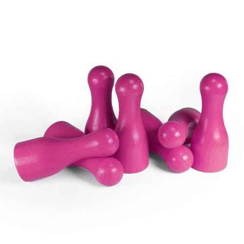 Spieltz Riesen Spielfiguren für XXL Brettspiele: Halmakegel groß aus Holz, 25/60 mm. Flaschenkegel, gut zu greifen. Extra große Spielkegel (rosa, 10 Stück) von Spieltz