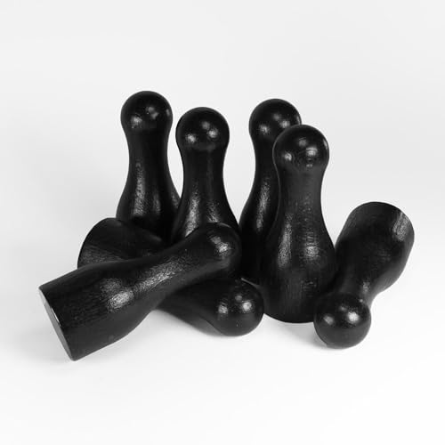 Spieltz Riesen Spielfiguren für XXL Brettspiele: Halmakegel groß aus Holz, 25/60 mm. Flaschenkegel, gut zu greifen. Extra große Spielkegel (schwarz, 10 Stück) von Spieltz