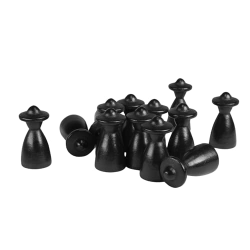 Spieltz Schwarze Spielfiguren Personen mit Hut 13/26 mm - Halmakegel aus Holz für Brettspiele, Made in Germany, viele Farben verfügbar, (Schwarz, 100 Stück) von Spieltz