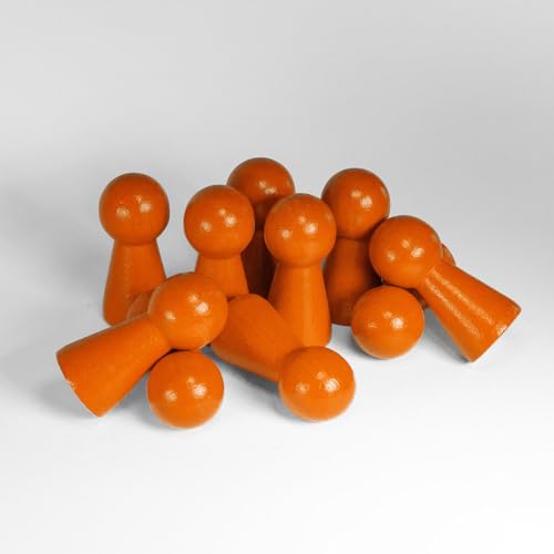 Spieltz Spielfiguren - große Halmakegel aus Holz für Brettspiele, 19/40 mm (orange, 50 Stück) von Spieltz