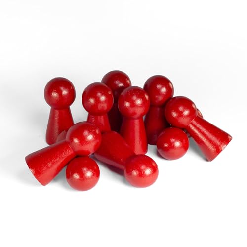 Spieltz Spielfiguren - große Halmakegel aus Holz, 19/40 mm (rot, 50 Stück), made in Germany von Spieltz