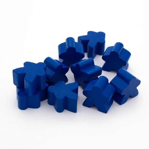 Spieltz dunkelblaue Spielfiguren für Brettspiele aus Holz, 16x16x10 mm, Made in Germany, Brettspiel-Zubehör (Dunkelblau, 50 Stück) von Spieltz