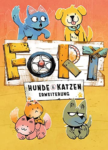 Spielworxx, Fort – Hunde und Katzen, Erweiterung, Familienspiel, Kartenspiel, 2-4 Spieler, Ab 10+ Jahren, 20-40 Minuten, Deutsch, Mehrfarbig, Bunt von Spielworxx