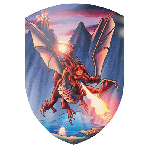 Schild Feuerdrache Ignis 27x37cm gebogen aus Holz, Spielzeugmanufaktur Vah von V A H