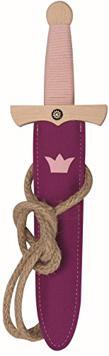 Dolch-Set - Princess 35cm, Scheide 100% Wollfilz, Aus Buche-Echtholz mit edler Brandprägung und Griffwicklung aus 100% Baumwolle, ideal für die Krieger-Prinzessin [Echtes Handwerk | Made in Germany] von Spielzeugmanufaktur VAH