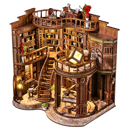 Spilay DIY Miniature House, 3D Holz Puppenhaus Bausatz Kreatives Handwerkset für Erwachsene - 1:24 Skala Kreative Puppenhaus Spielzeug für Erwachsene Geschenk - Dreamy Book Hall - AW02-003 Spilay DIY Miniature House, 3D Holz Puppenhaus Bausatz Kreatives Handwerkset für Erwachsene - 1:24 Skala Kreative Puppenhaus Spielzeug für Erwachsene Geschenk - Dreamy Book Hall - AW02-003 von Spilay