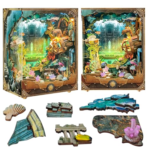 Spilay Book Nook Kit, DIY Puppenhaus Miniatur Haus Holz Möbel Kit mit Staubschutz & LED, 3D-Holzpuzzle Buchstützen Dekoration, für Erwachsene Jugendliche Geschenk - Discover Atlanta - SQ008 Spilay Book Nook Kit, DIY Puppenhaus Miniatur Haus Holz Möbel Kit mit Staubschutz & LED, 3D-Holzpuzzle Buchstützen Dekoration, für Erwachsene Jugendliche Geschenk - Discover Atlanta - SQ008 von Spilay