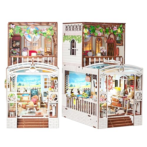 Spilay DIY Book Nook Kit,DIY Dollhouse Booknook Bookshelf Insert Decor Alley,Bookends Model Build kit with LED Light,Handmade Crafts Gifts for Birthday Christmas and Valentine's Day(Happy Moments) von Spilay