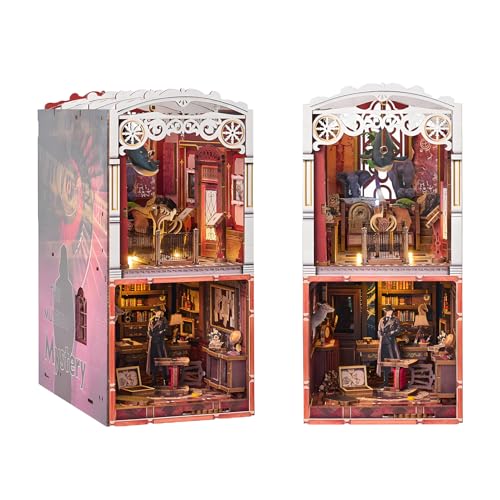 Spilay DIY Buch Haus Set, DIY Puppenhaus Miniatur Haus Möbel Set mit LED Lichtern, Buch Regal Bücherregal Dekoration, Buchstützen Modellbau - Kreative Sets(Der ungelöste Fall des Museums) von Spilay