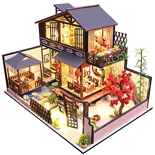 Spilay DIY Dollhouse Miniature with Wooden Furniture Kit,Handmade Mini Japanese Style Home Craft Model Plus Dust with Music Box,1:24 Scale Creative Doll House Toys for Teens Adult Gift P002 von Spilay